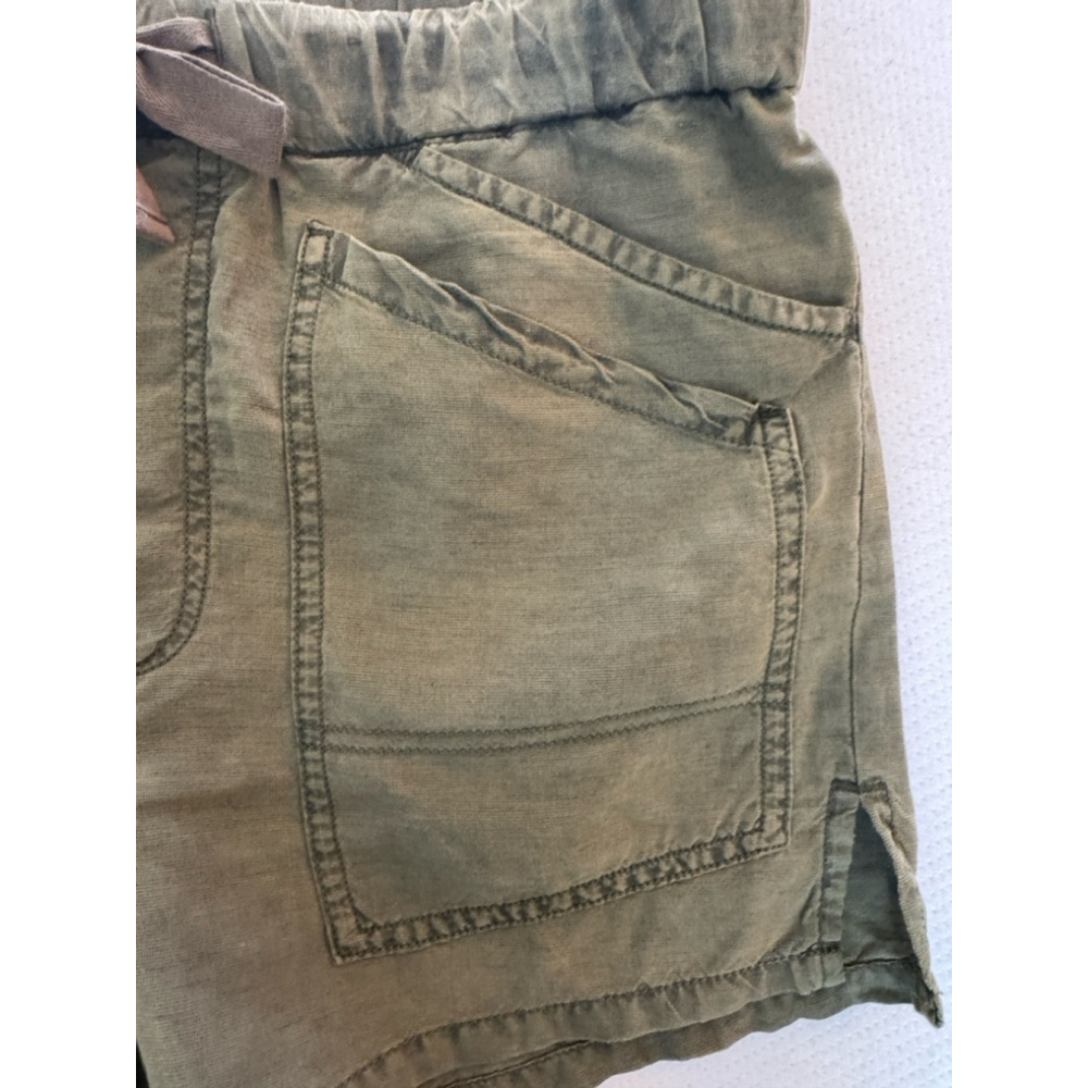 Anthropologie Olive Green Drawstring Linen-Blend Shorts - Size‎ S - Picture 6 of 6